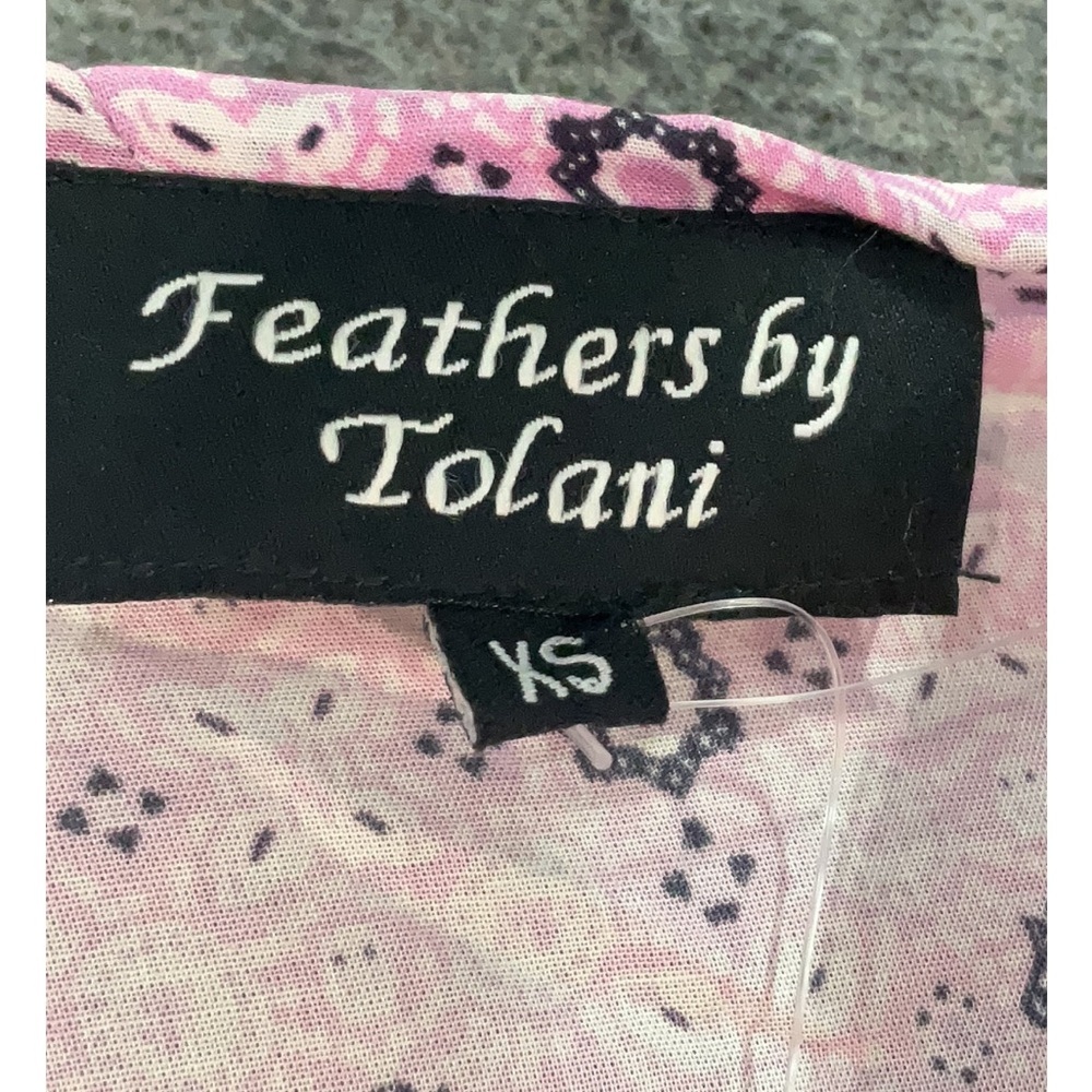 Feathers by Tolani Elsie Patchwork Blouse Pink Purple Boho Top Modal XS NWT - Picture 6 of 7